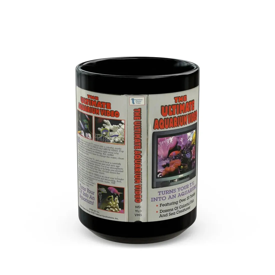 THE ULTIMATE AQUARIUM VIDEO (VHS COVER) - Black Coffee Mug 15oz - Go Mug Yourself