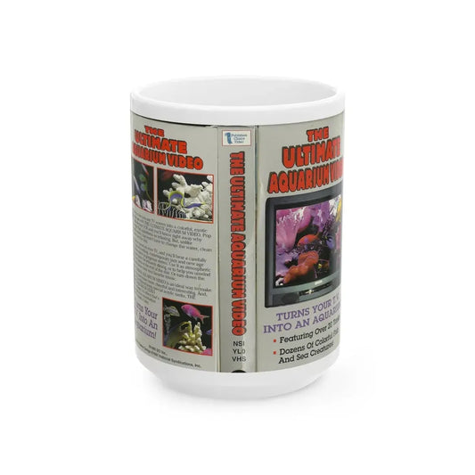 THE ULTIMATE AQUARIUM VIDEO (VHS COVER) - White Coffee Mug 15oz - Go Mug Yourself
