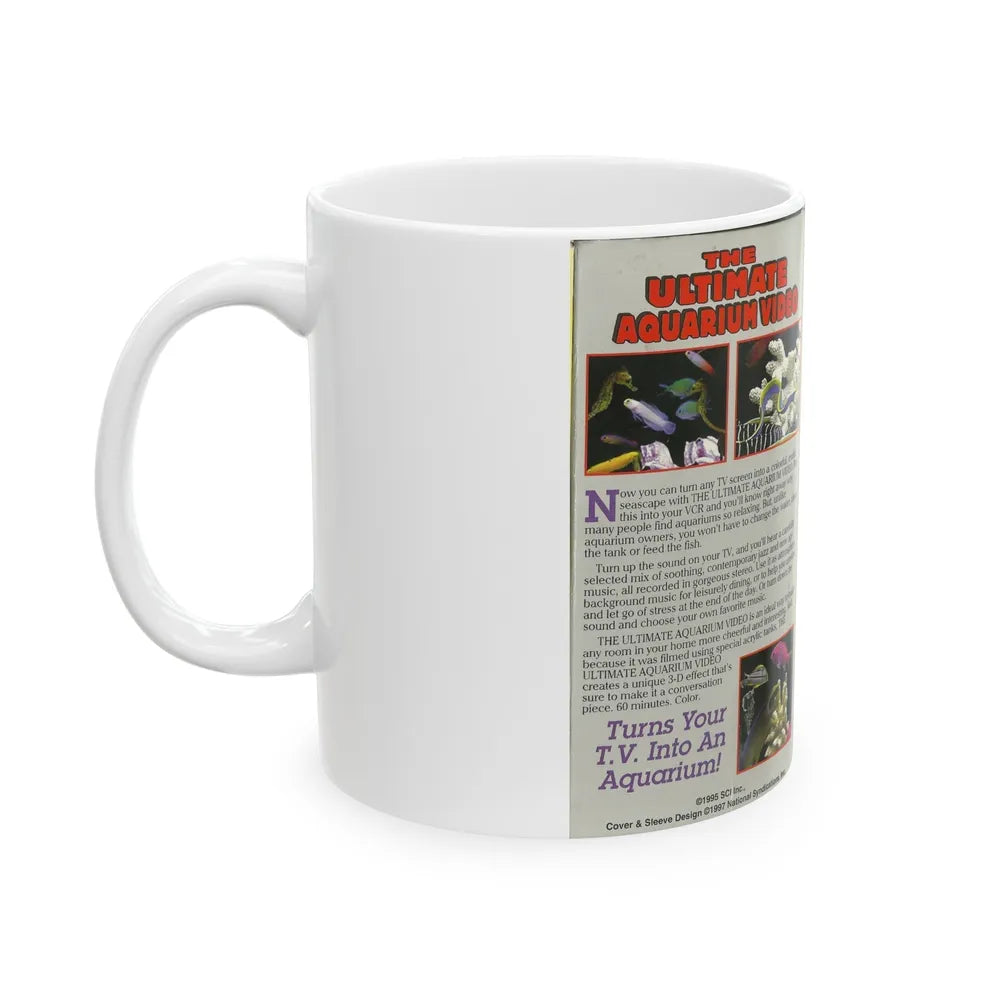 THE ULTIMATE AQUARIUM VIDEO (VHS COVER) - White Coffee Mug-Go Mug Yourself