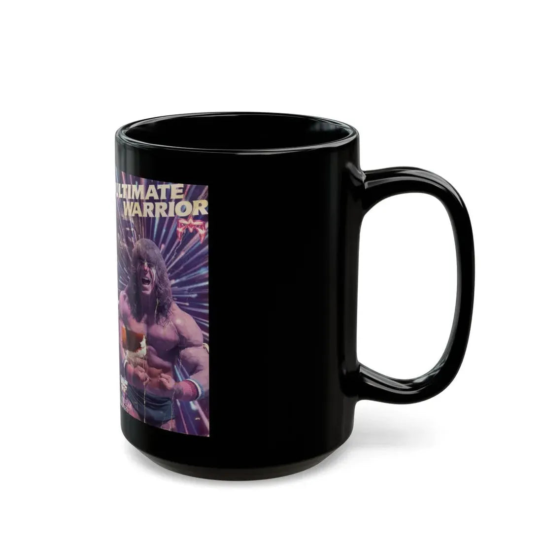 THE ULTIMATE WARRIOR WWF (VHS COVER) - Black Coffee Mug - Go Mug Yourself
