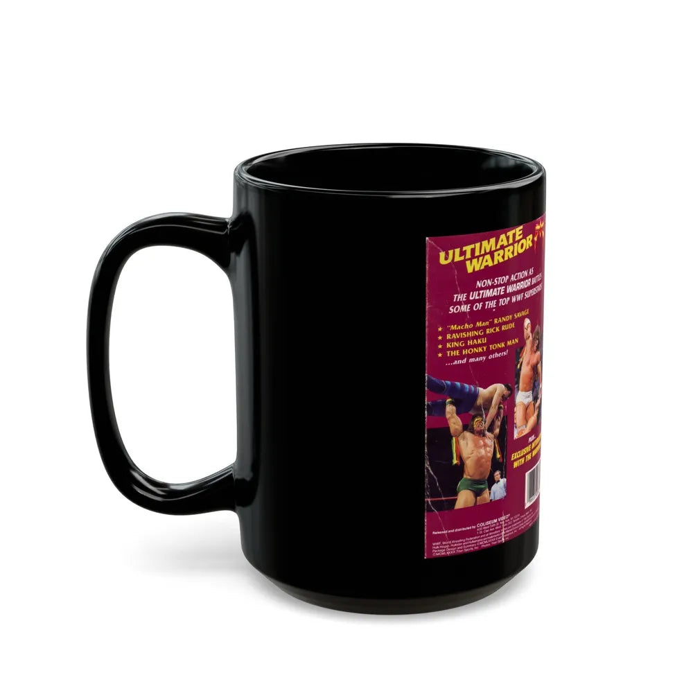 THE ULTIMATE WARRIOR WWF (VHS COVER) - Black Coffee Mug-Go Mug Yourself