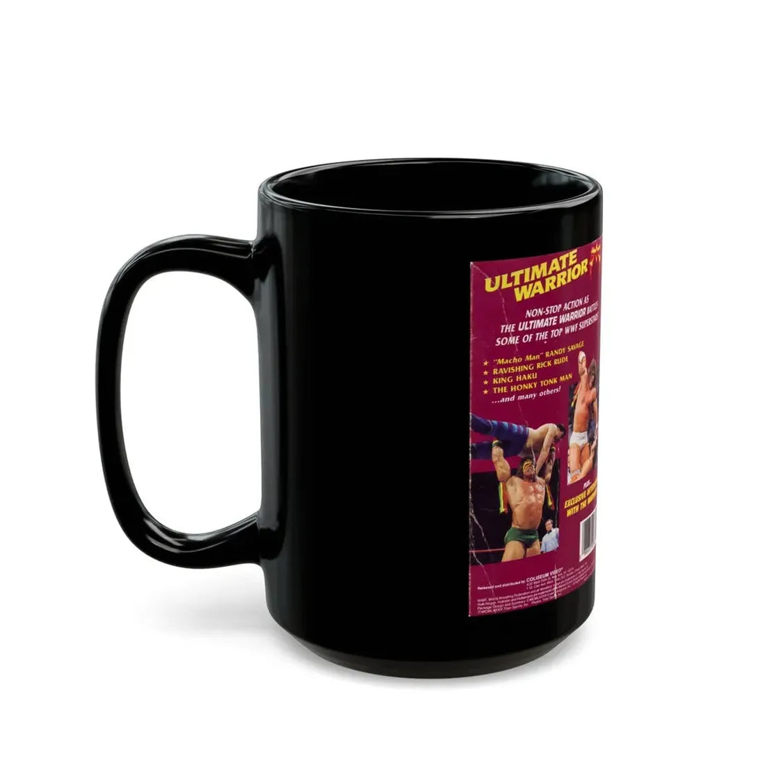 THE ULTIMATE WARRIOR WWF (VHS COVER) - Black Coffee Mug - Go Mug Yourself