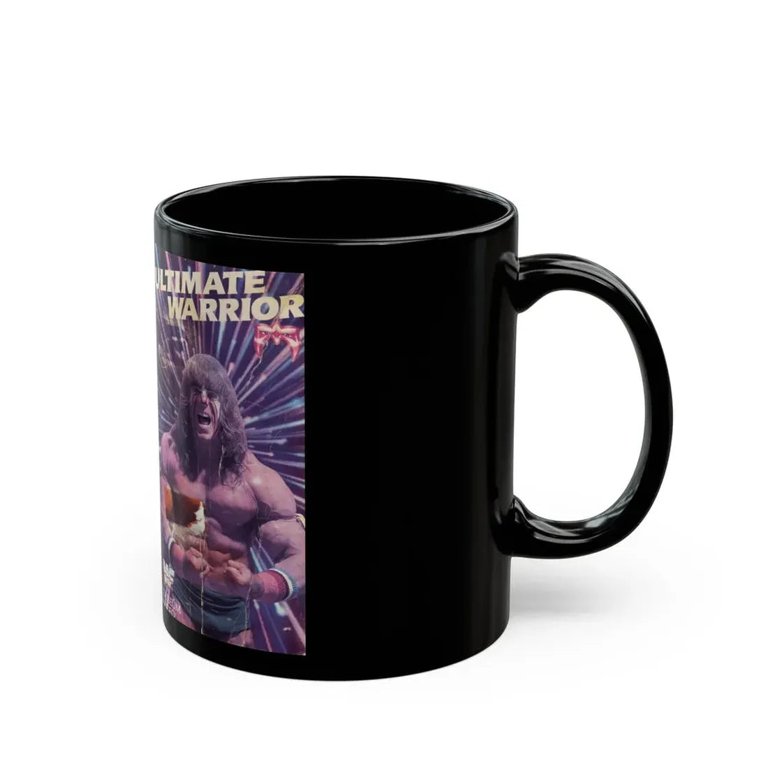 THE ULTIMATE WARRIOR WWF (VHS COVER) - Black Coffee Mug - Go Mug Yourself