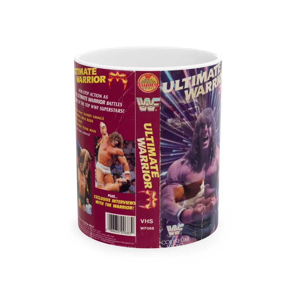 THE ULTIMATE WARRIOR WWF (VHS COVER) - White Coffee Mug-11oz-Go Mug Yourself