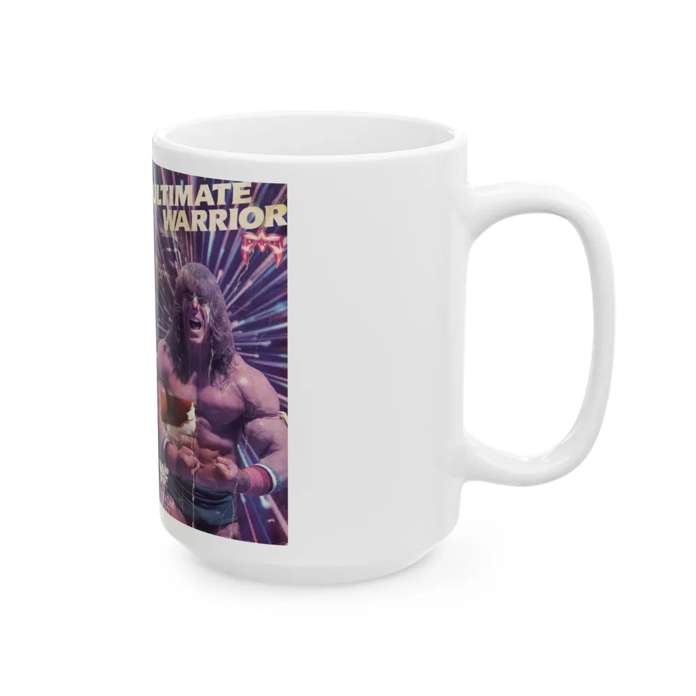 THE ULTIMATE WARRIOR WWF (VHS COVER) - White Coffee Mug-Go Mug Yourself