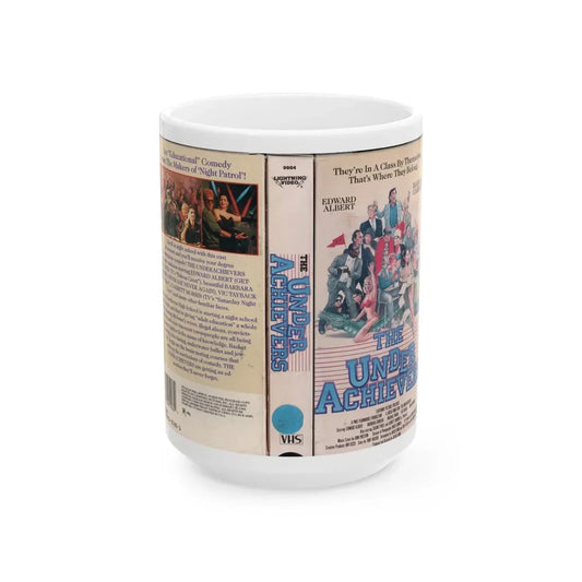 THE UNDER ACHIEVERS (VHS COVER) - White Coffee Mug 15oz - Go Mug Yourself