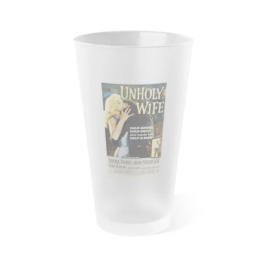 THE UNHOLY WIFE 1957 Movie Poster - Frosted Pint Glass 16oz-16oz-Frosted-Go Mug Yourself