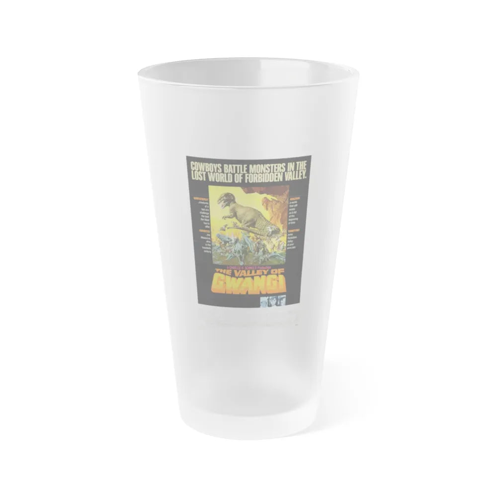 THE VALLEY OF GWANGI 1969 Movie Poster - Frosted Pint Glass 16oz-16oz-Frosted-Go Mug Yourself