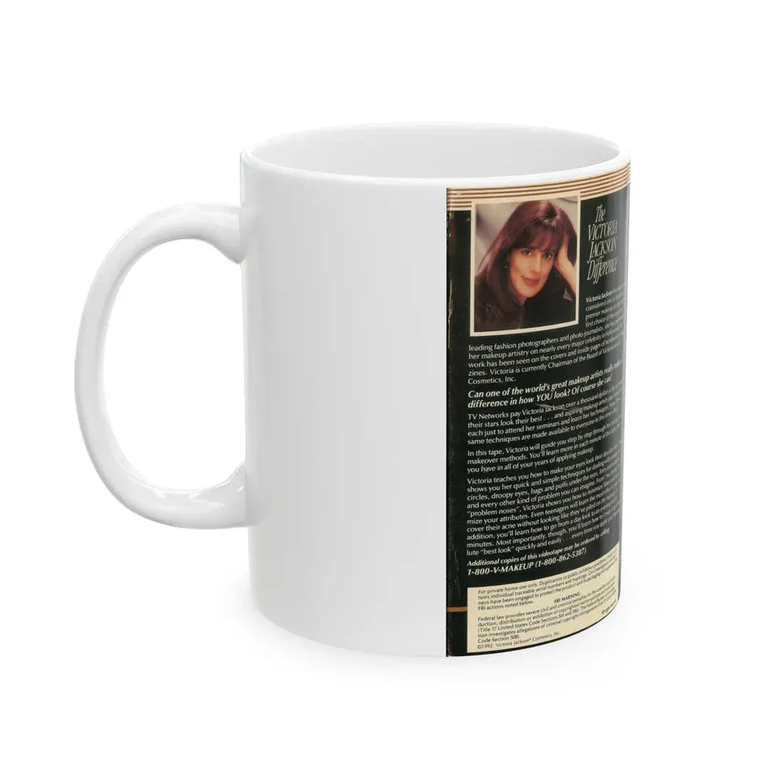THE VICTORIA JACKSON DIFFERENCE (VHS COVER) - White Coffee Mug - Go Mug Yourself