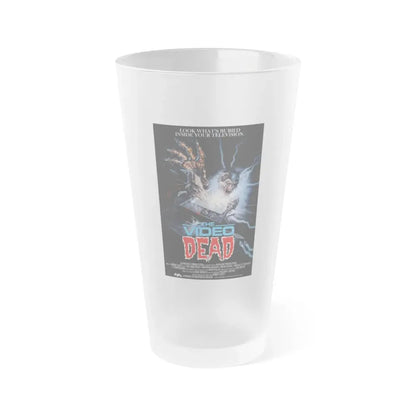 THE VIDEO DEAD 1987 Movie Poster - Frosted Pint Glass 16oz 16oz Frosted - Go Mug Yourself