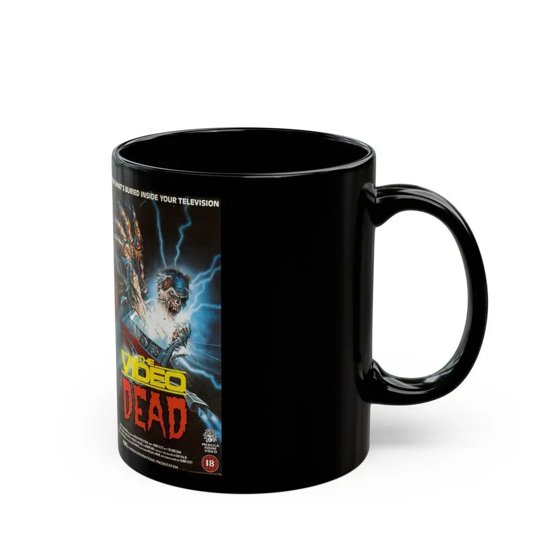 THE VIDEO DEAD VHS COVER (VHS COVER) - Black Coffee Mug - Go Mug Yourself