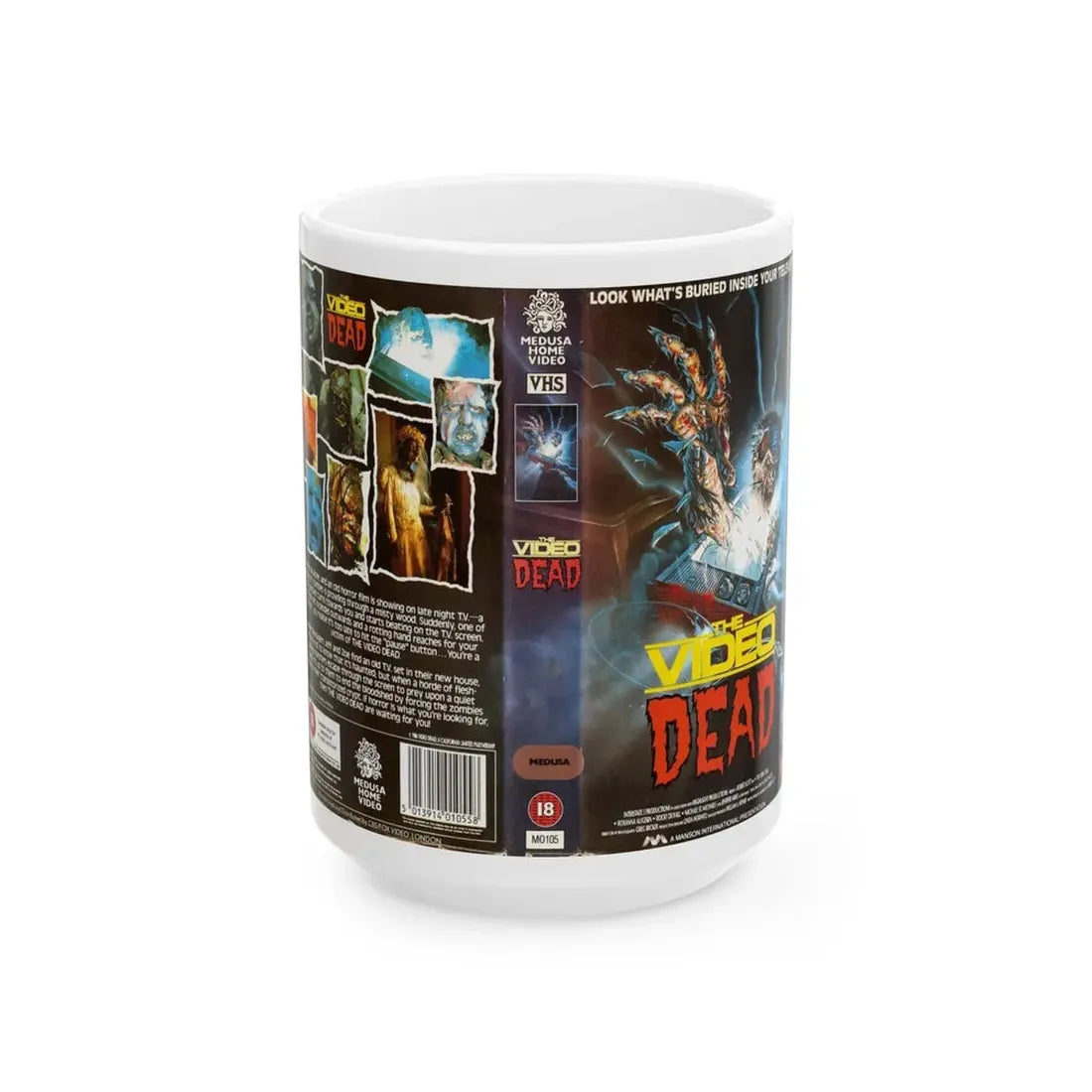 THE VIDEO DEAD VHS COVER (VHS COVER) - White Coffee Mug 15oz - Go Mug Yourself