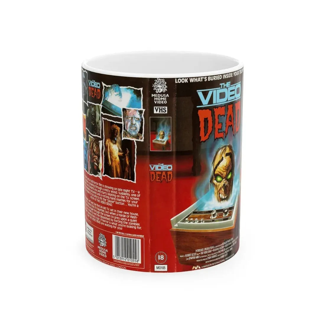 THE VIDEO DEAD (VHS COVER) - White Coffee Mug 11oz - Go Mug Yourself
