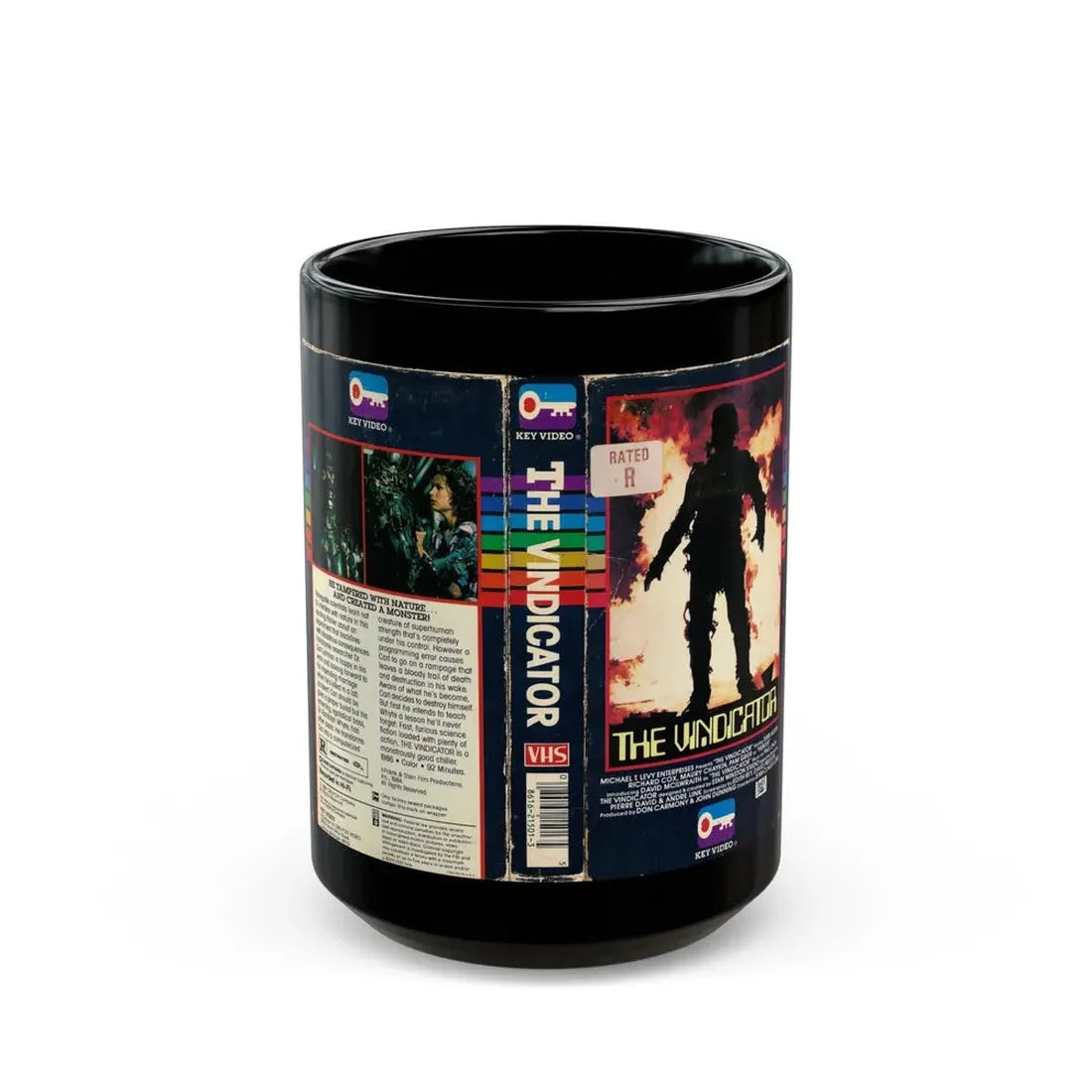 THE VINDICATOR KEY VIDEO (VHS COVER) - Black Coffee Mug 15oz - Go Mug Yourself