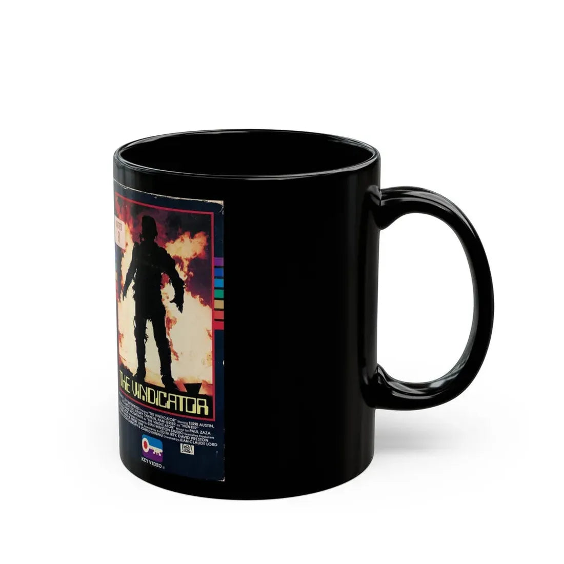 THE VINDICATOR KEY VIDEO (VHS COVER) - Black Coffee Mug - Go Mug Yourself