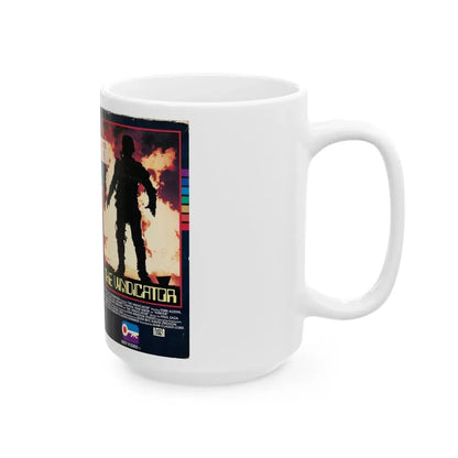 THE VINDICATOR KEY VIDEO (VHS COVER) - White Coffee Mug - Go Mug Yourself