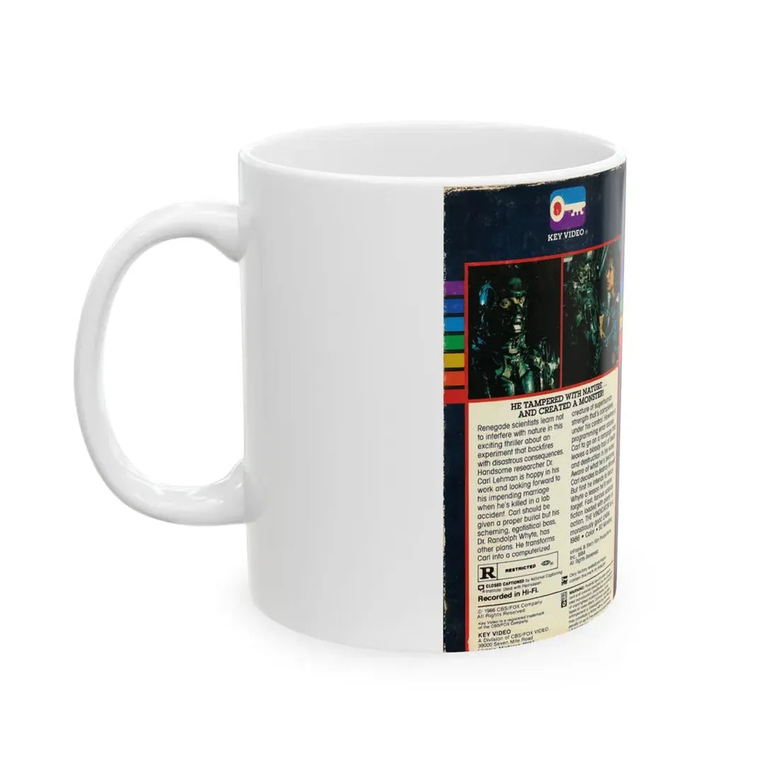THE VINDICATOR KEY VIDEO (VHS COVER) - White Coffee Mug - Go Mug Yourself