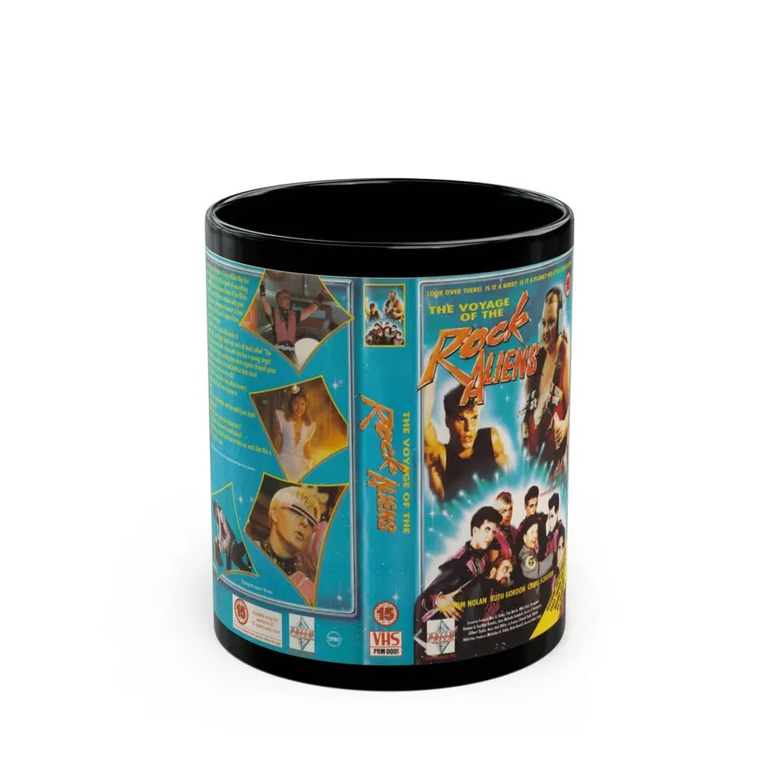 THE VOYAGE OF THE ROCK ALIENS (VHS COVER) - Black Coffee Mug 11oz - Go Mug Yourself