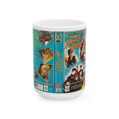 THE VOYAGE OF THE ROCK ALIENS (VHS COVER) - White Coffee Mug-15oz-Go Mug Yourself