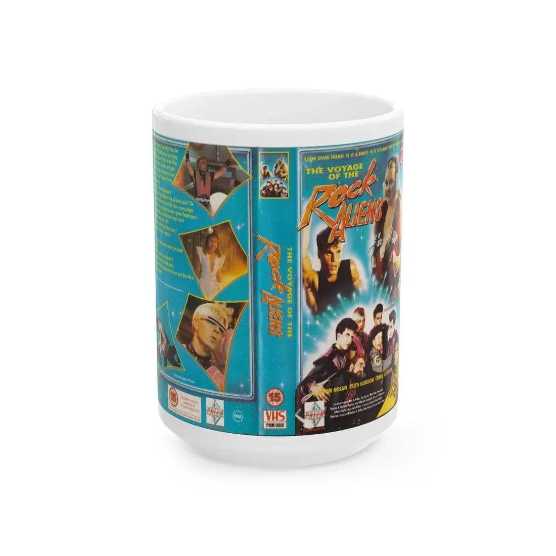 THE VOYAGE OF THE ROCK ALIENS (VHS COVER) - White Coffee Mug 15oz - Go Mug Yourself