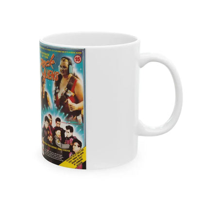 THE VOYAGE OF THE ROCK ALIENS (VHS COVER) - White Coffee Mug - Go Mug Yourself
