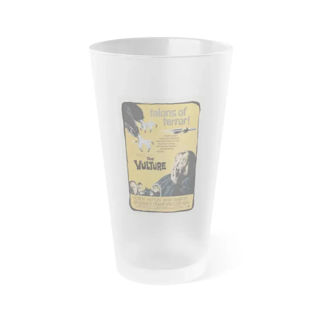 THE VULTURE 1966 Movie Poster - Frosted Pint Glass 16oz 16oz Frosted - Go Mug Yourself