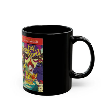 THE WACKY ADVENTURES OF RONALD MCDONALD BIRTHDAY WORLD CARTOON (VHS COVER) - Black Coffee Mug-Go Mug Yourself