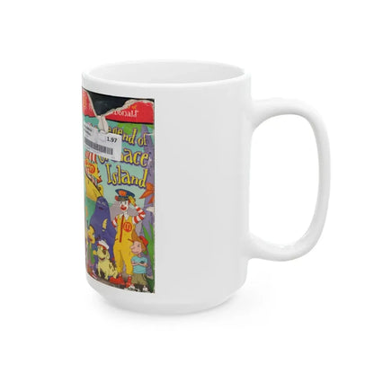 THE WACKY ADVENTURES OF RONALD MCDONALD THE LEGEND OF GRIMACE ISLAND (VHS COVER) - White Coffee Mug - Go Mug Yourself