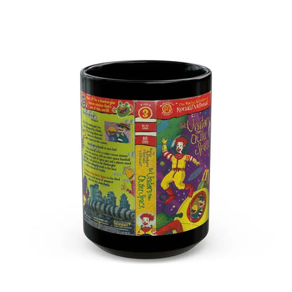 THE WACKY ADVENTURES OF RONALD MCDONALD THE VISITORS FROM OUTER SPACE (VHS COVER) - Black Coffee Mug 15oz - Go Mug Yourself