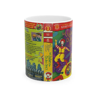 THE WACKY ADVENTURES OF RONALD MCDONALD THE VISITORS FROM OUTER SPACE (VHS COVER) - White Coffee Mug-11oz-Go Mug Yourself