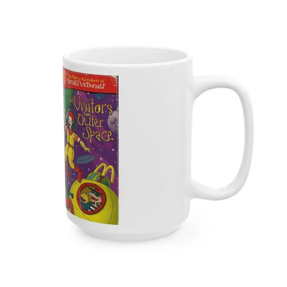 THE WACKY ADVENTURES OF RONALD MCDONALD THE VISITORS FROM OUTER SPACE (VHS COVER) - White Coffee Mug - Go Mug Yourself