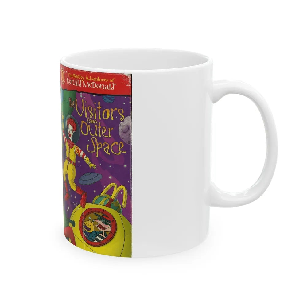 THE WACKY ADVENTURES OF RONALD MCDONALD THE VISITORS FROM OUTER SPACE (VHS COVER) - White Coffee Mug-Go Mug Yourself