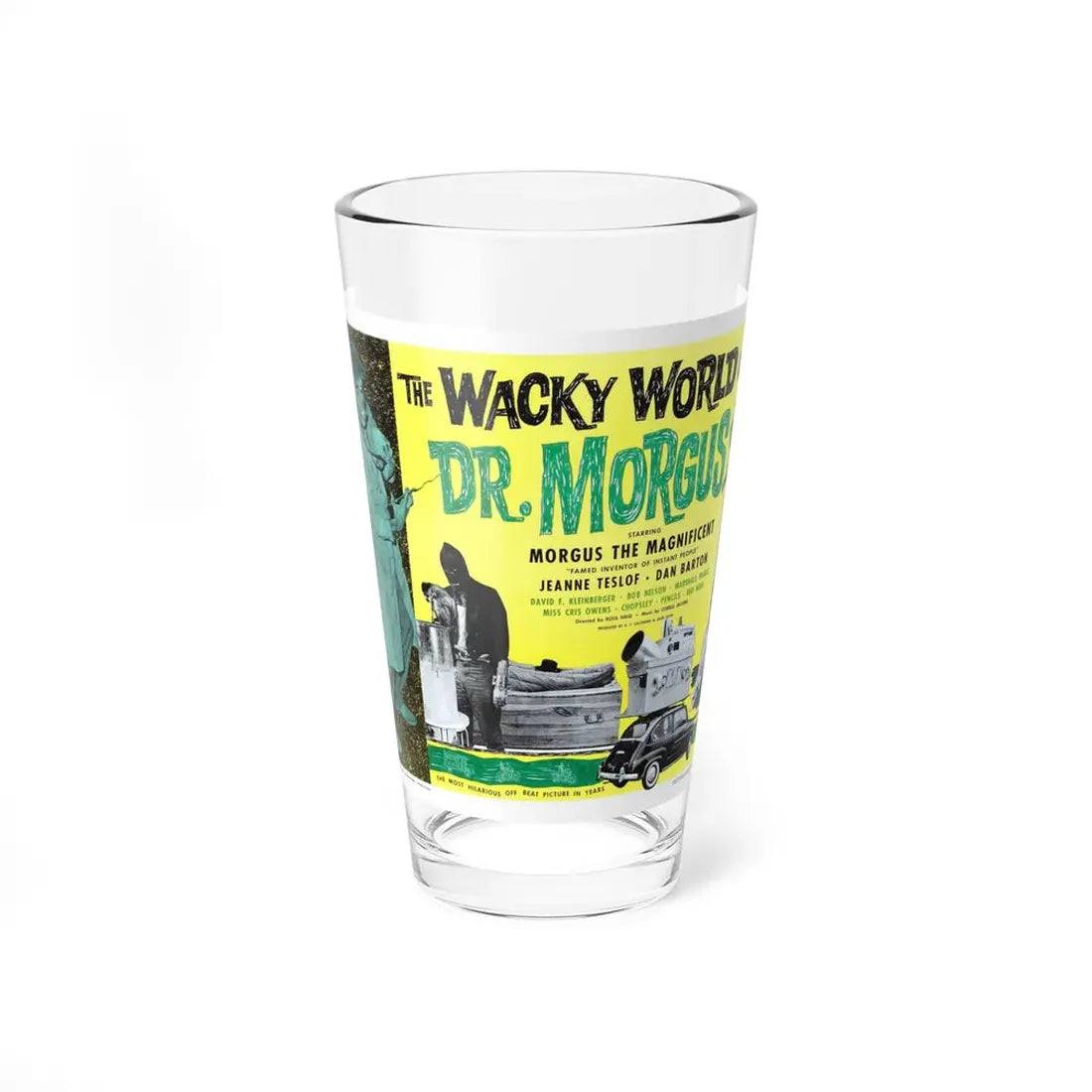 THE WACKY WORLD OF DR. MORGUS 1962 Movie Poster - Pint Glass 16oz 16oz - Go Mug Yourself