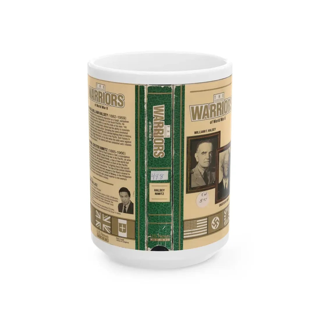 THE WARRIORS OF WORLD WAR 2 (VHS COVER) - White Coffee Mug 15oz - Go Mug Yourself