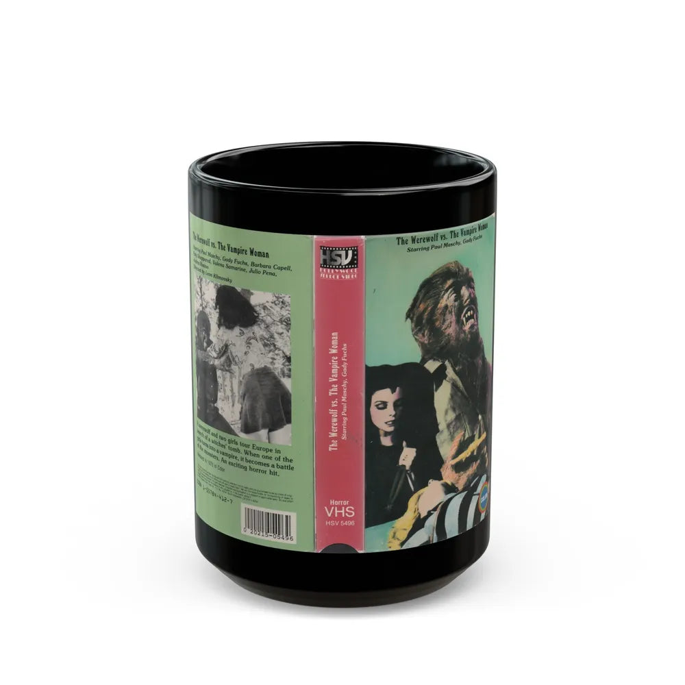 THE WEREWOLF VS THE VAMPIRE WOMAN (VHS COVER) - Black Coffee Mug-15oz-Go Mug Yourself