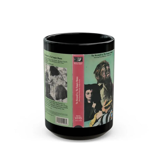 THE WEREWOLF VS THE VAMPIRE WOMAN (VHS COVER) - Black Coffee Mug 15oz - Go Mug Yourself