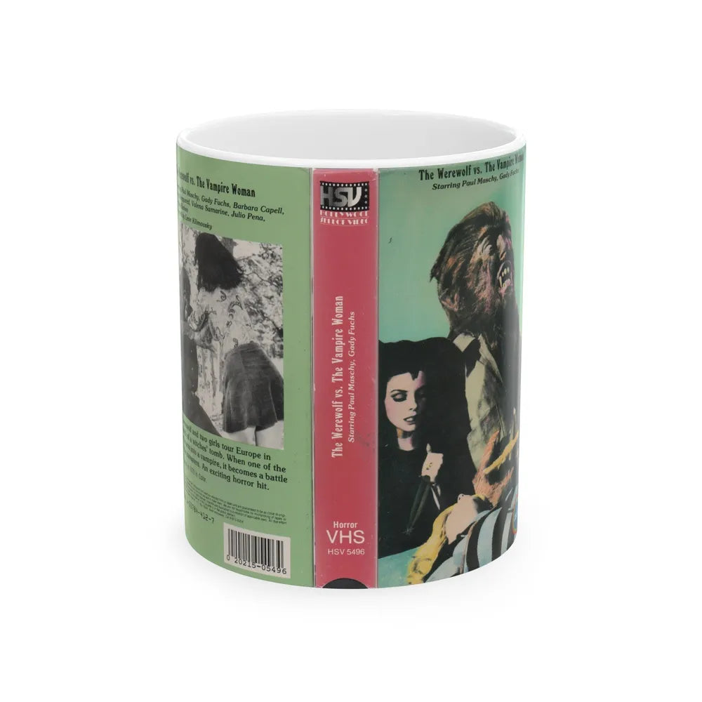 THE WEREWOLF VS THE VAMPIRE WOMAN (VHS COVER) - White Coffee Mug-11oz-Go Mug Yourself