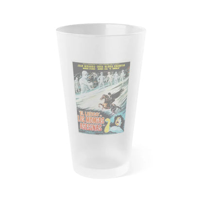 THE WHIP AGAINST MURDEROUS MUMMIES 1980 Movie Poster - Frosted Pint Glass 16oz-16oz-Frosted-Go Mug Yourself