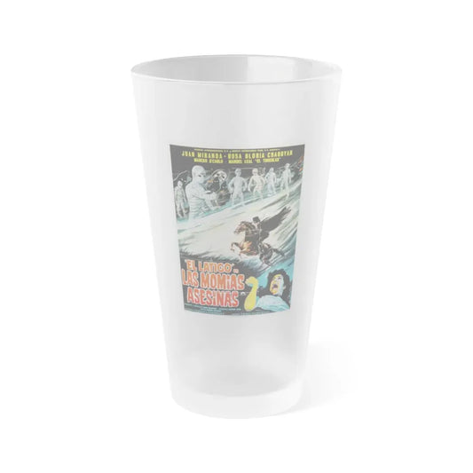THE WHIP AGAINST MURDEROUS MUMMIES 1980 Movie Poster - Frosted Pint Glass 16oz 16oz Frosted - Go Mug Yourself