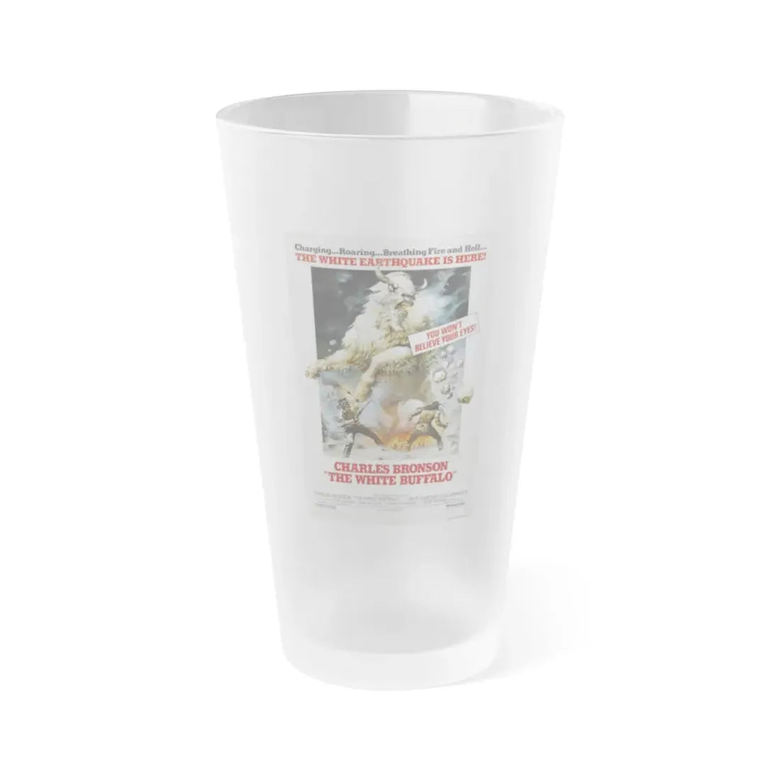 THE WHITE BUFFALO 1977 Movie Poster - Frosted Pint Glass 16oz 16oz Frosted - Go Mug Yourself