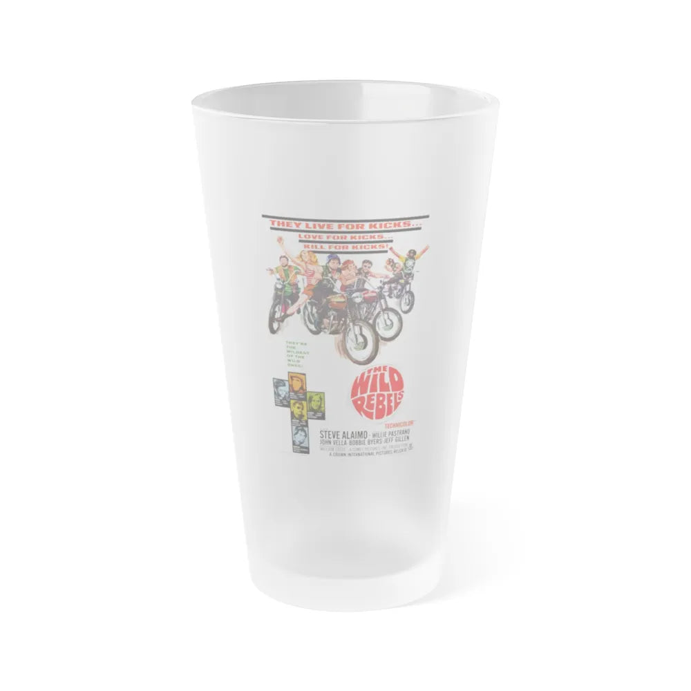 THE WILD REBELS 1967 Movie Poster - Frosted Pint Glass 16oz-16oz-Frosted-Go Mug Yourself