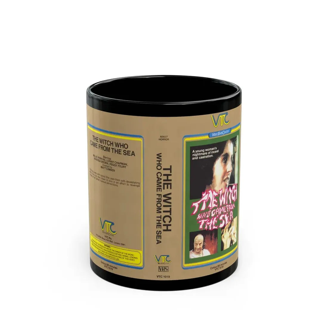 THE WITCH THAT CAME FROM SEA (VHS COVER) - Black Coffee Mug 11oz - Go Mug Yourself