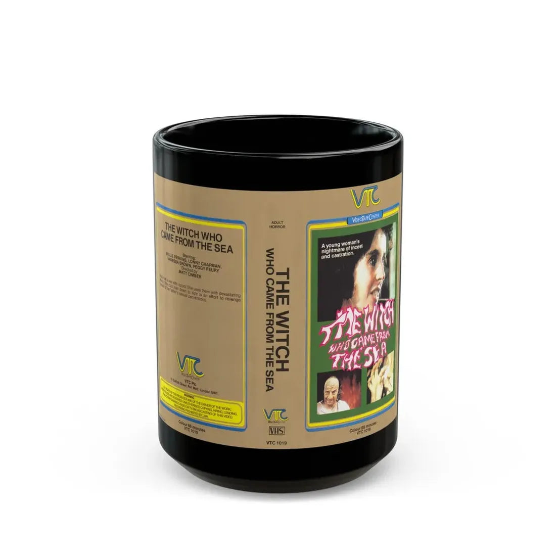 THE WITCH THAT CAME FROM SEA (VHS COVER) - Black Coffee Mug 15oz - Go Mug Yourself