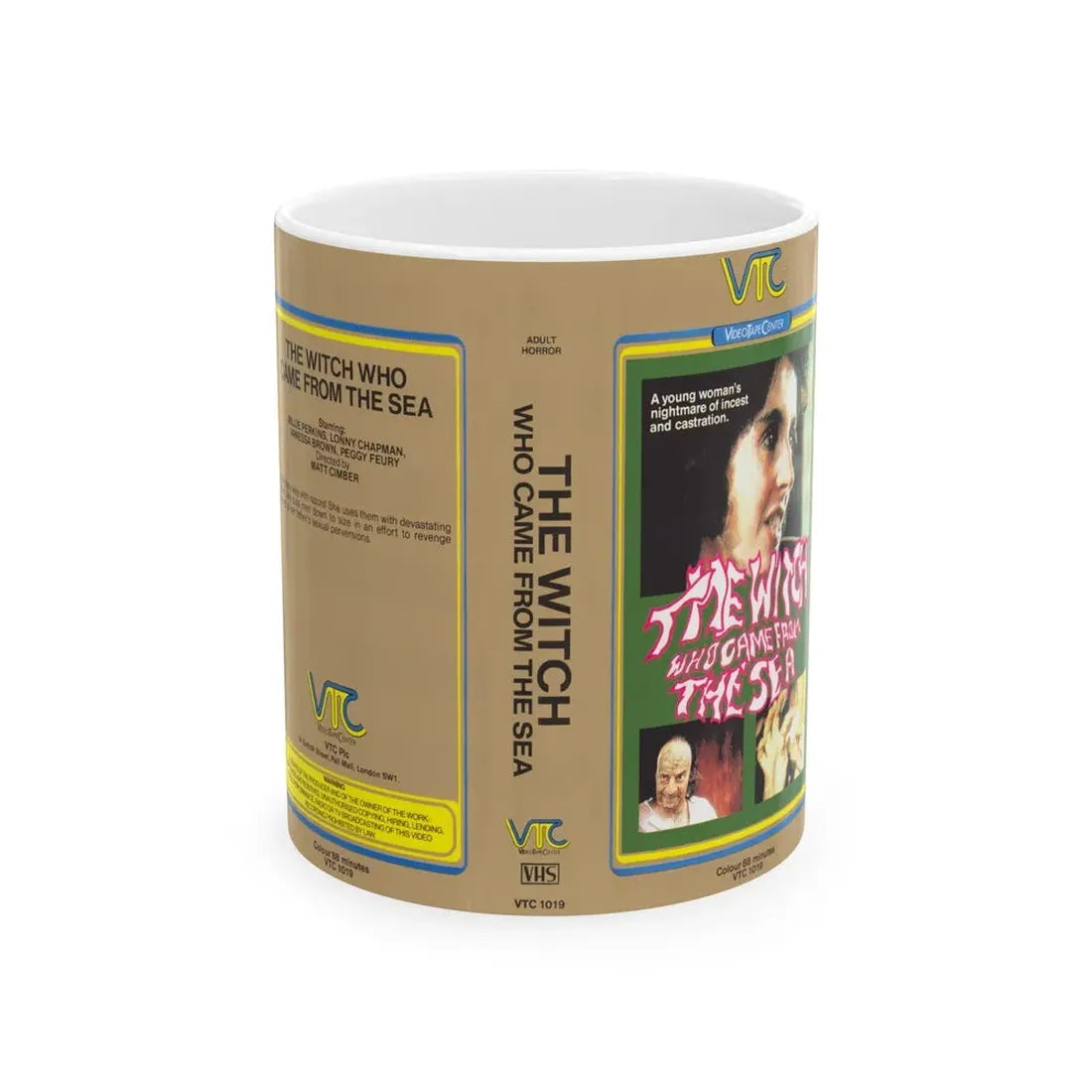 THE WITCH THAT CAME FROM SEA (VHS COVER) - White Coffee Mug 11oz - Go Mug Yourself