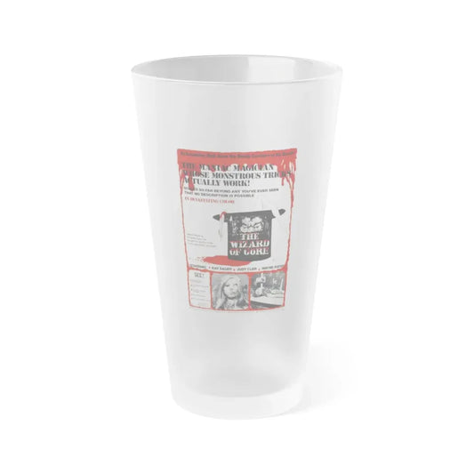 THE WIZARD OF GORE 1970 Movie Poster - Frosted Pint Glass 16oz 16oz Frosted - Go Mug Yourself