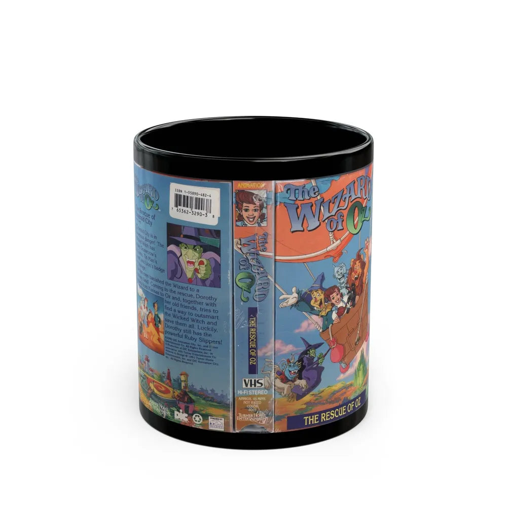 THE WIZARD OF OZ THE ANIMATED SERIES THE RESCUE OF OZ (VHS COVER) - Black Coffee Mug-11oz-Go Mug Yourself