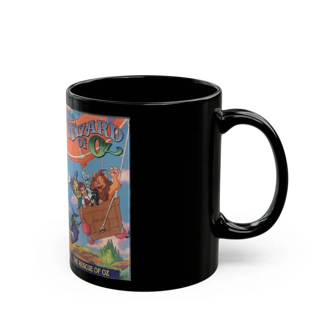 THE WIZARD OF OZ THE ANIMATED SERIES THE RESCUE OF OZ (VHS COVER) - Black Coffee Mug - Go Mug Yourself