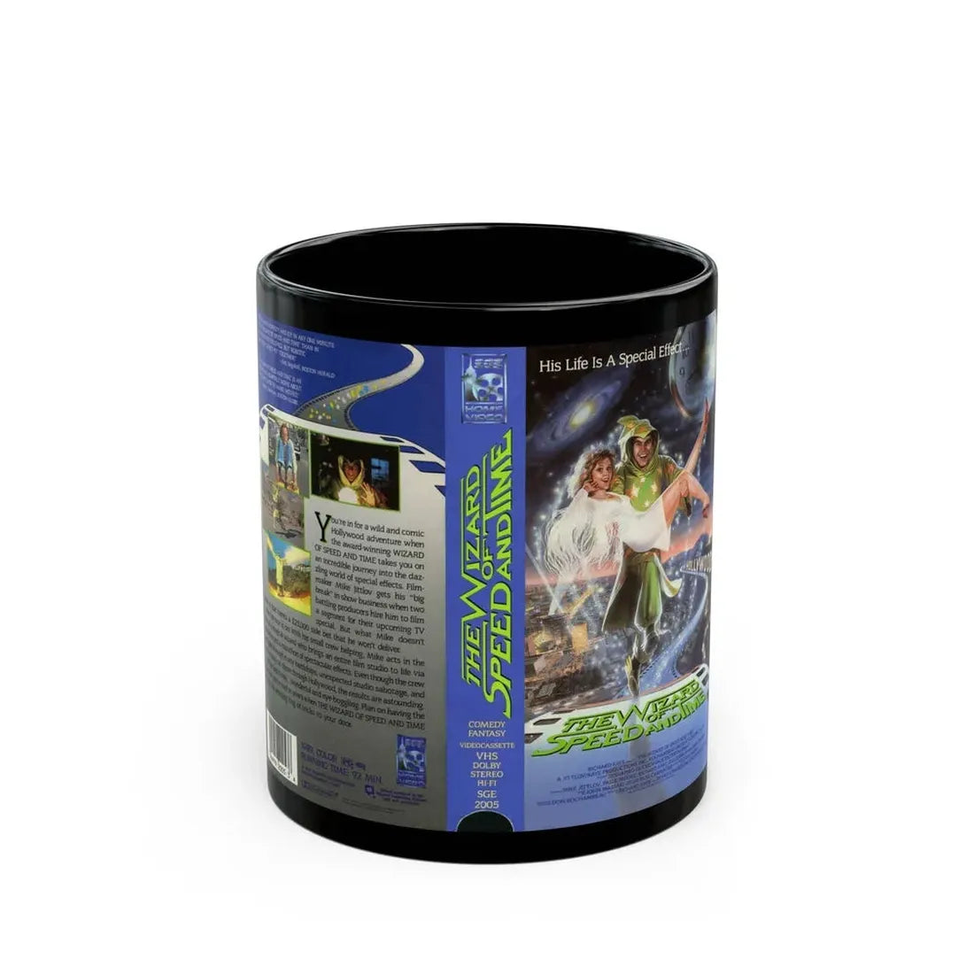 THE WIZARD OF SPEED AND TIME 2 (VHS COVER) - Black Coffee Mug 11oz - Go Mug Yourself