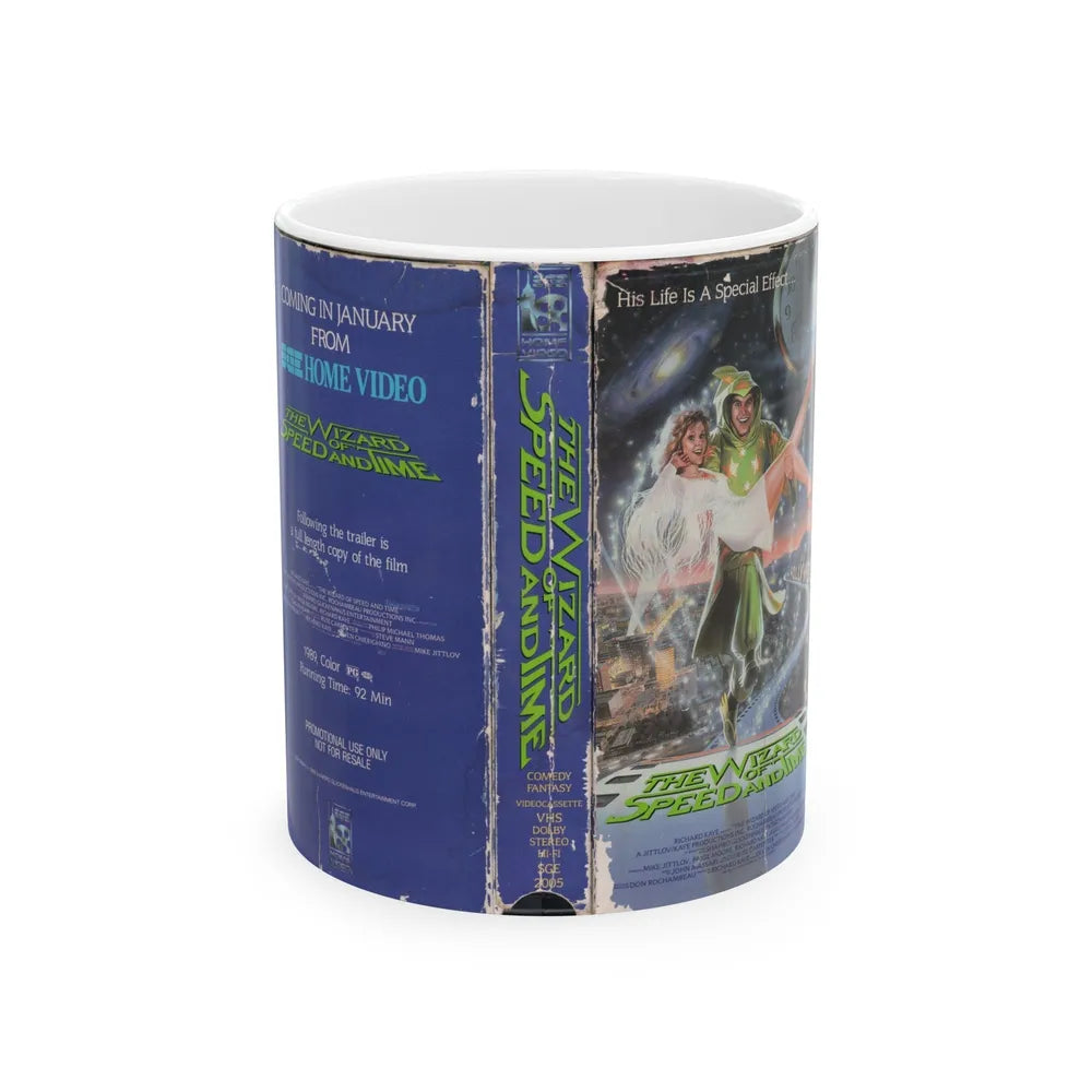 THE WIZARD OF SPEED AND TIME (VHS COVER) - White Coffee Mug-11oz-Go Mug Yourself