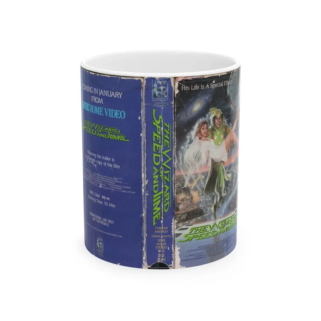 THE WIZARD OF SPEED AND TIME (VHS COVER) - White Coffee Mug 11oz - Go Mug Yourself